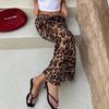 Retro Leopard Print Classic Mid-Waist Fishtail Skirt - European/American Style