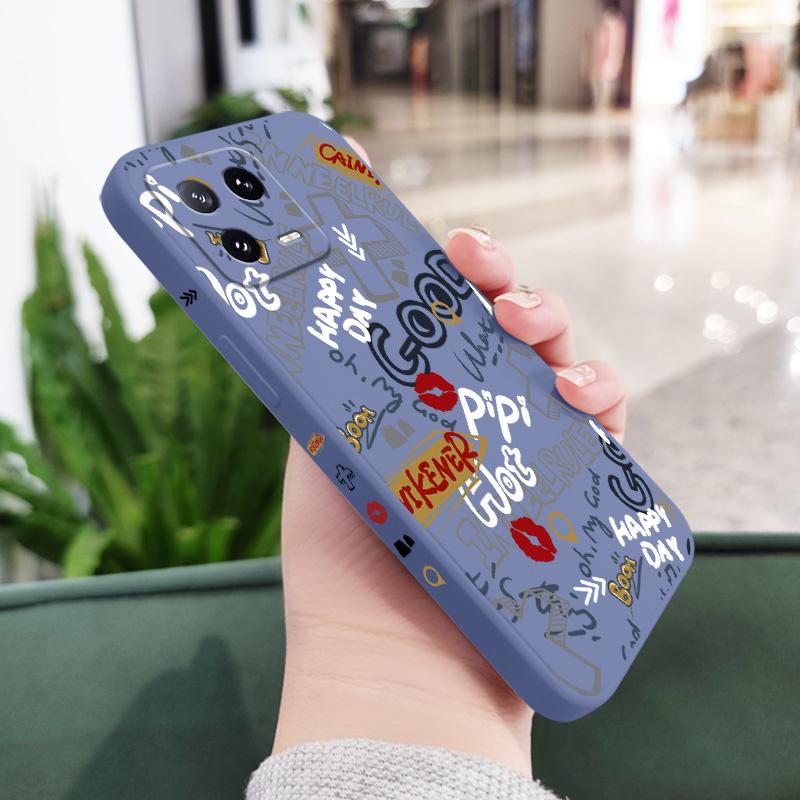 

Trendy Graffiti Phone Case For Xiaomi 17 15 15T 14 14T 13 13T 12 12X 12T 12S Mi 11 11T 10 10T Pro Max Lite Liquid Silicone Cover 13 светло-синий
