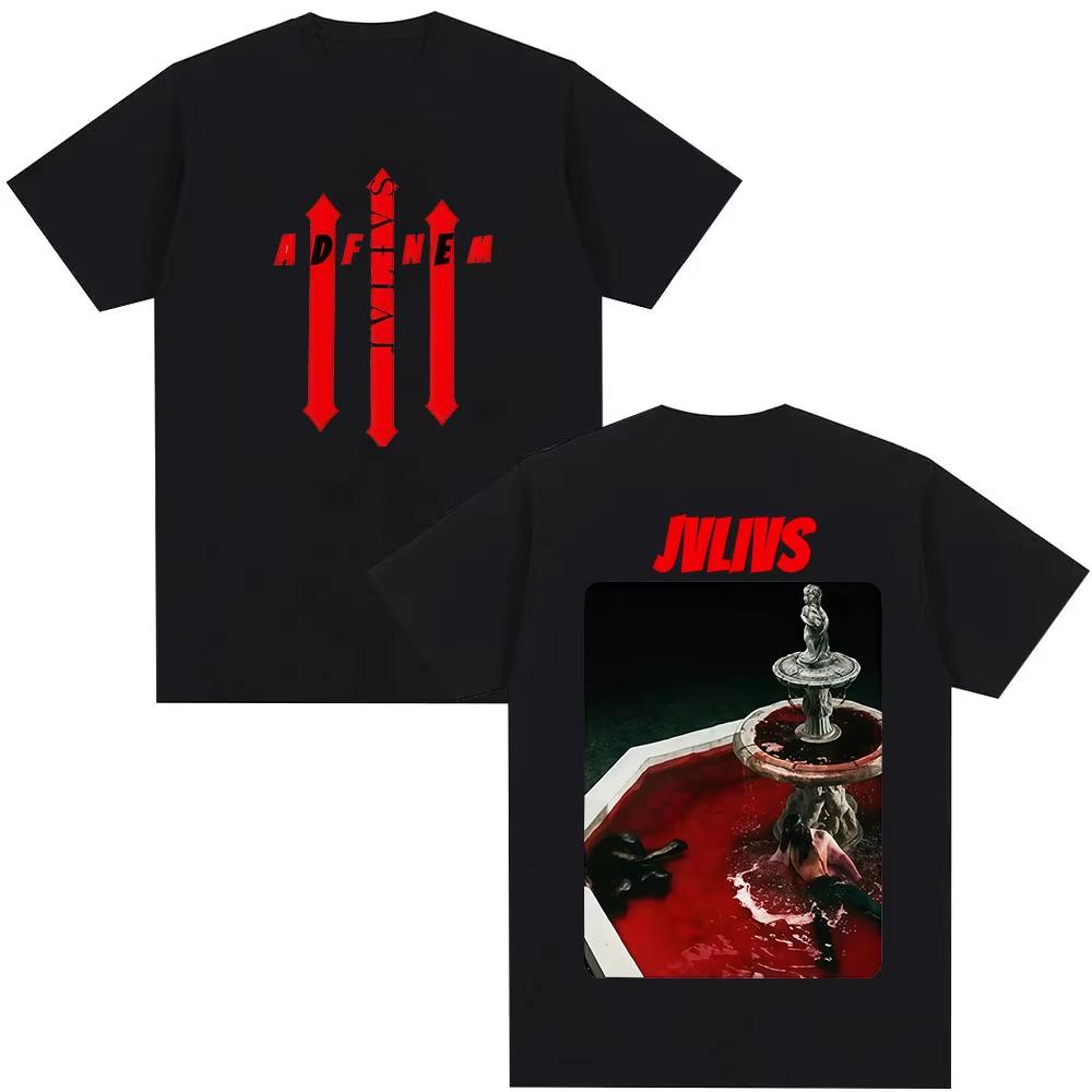 

2026 SpringSummer French Rapper SCH JVLIVS Album Tour Cotton Mens Shirt with Oneck Millennium Shortsleeved Shirt M