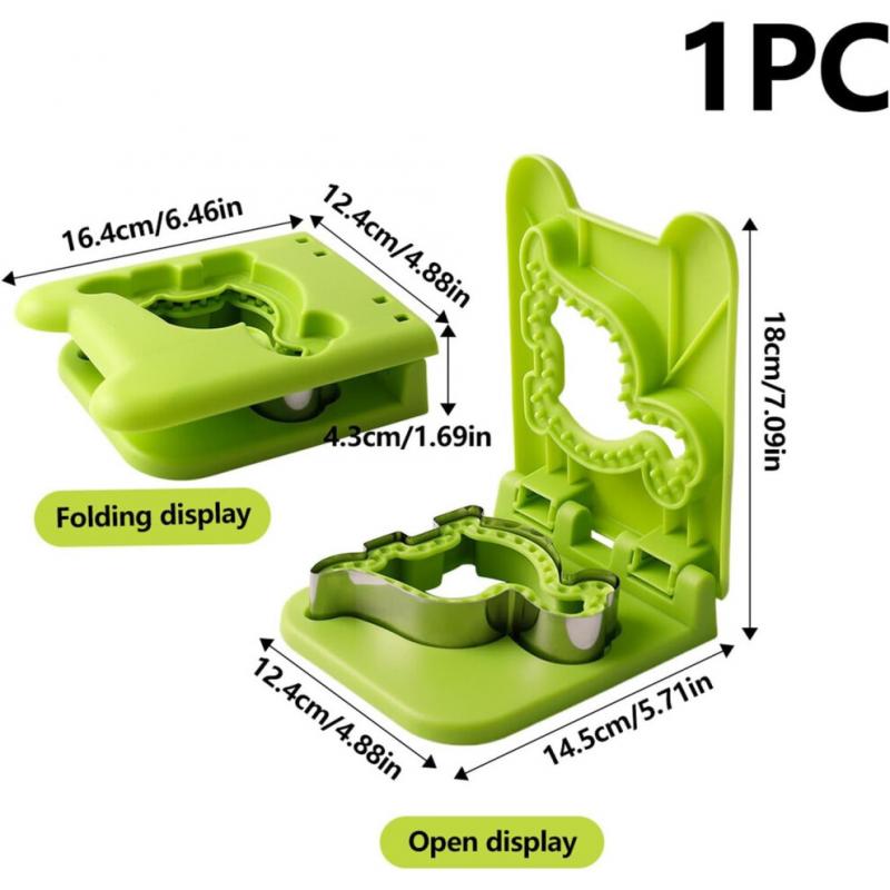 Sandwich Maker and Sealer, Crust Cutter Sandwich Crimper, Green Portable Sandwich Maker for Bread, Burgers, and Cakes