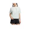 Solid Color Printed Logo Pullover Round Neck Short Sleeve T-Shirt Women Tops Green HN1993