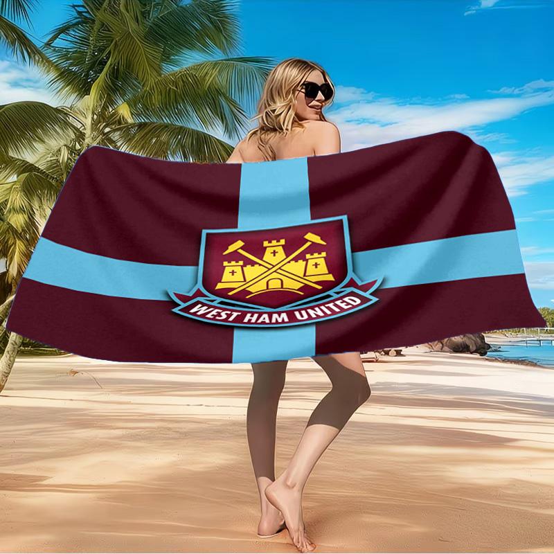 1PC West Ham United Beach Towel, Microfiber Beach Towel, Perfect For Pool, Beach, Travel, Home Decor Beach Party Fan gifts