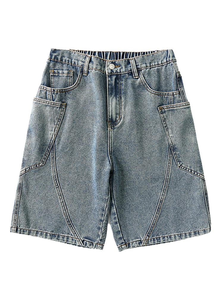 Pantaloncini Cargo Estivi in Denim da Uomo Taglia Grande 8XL 7XL 6XL Vita Elastica Jeans Dritti Larghi