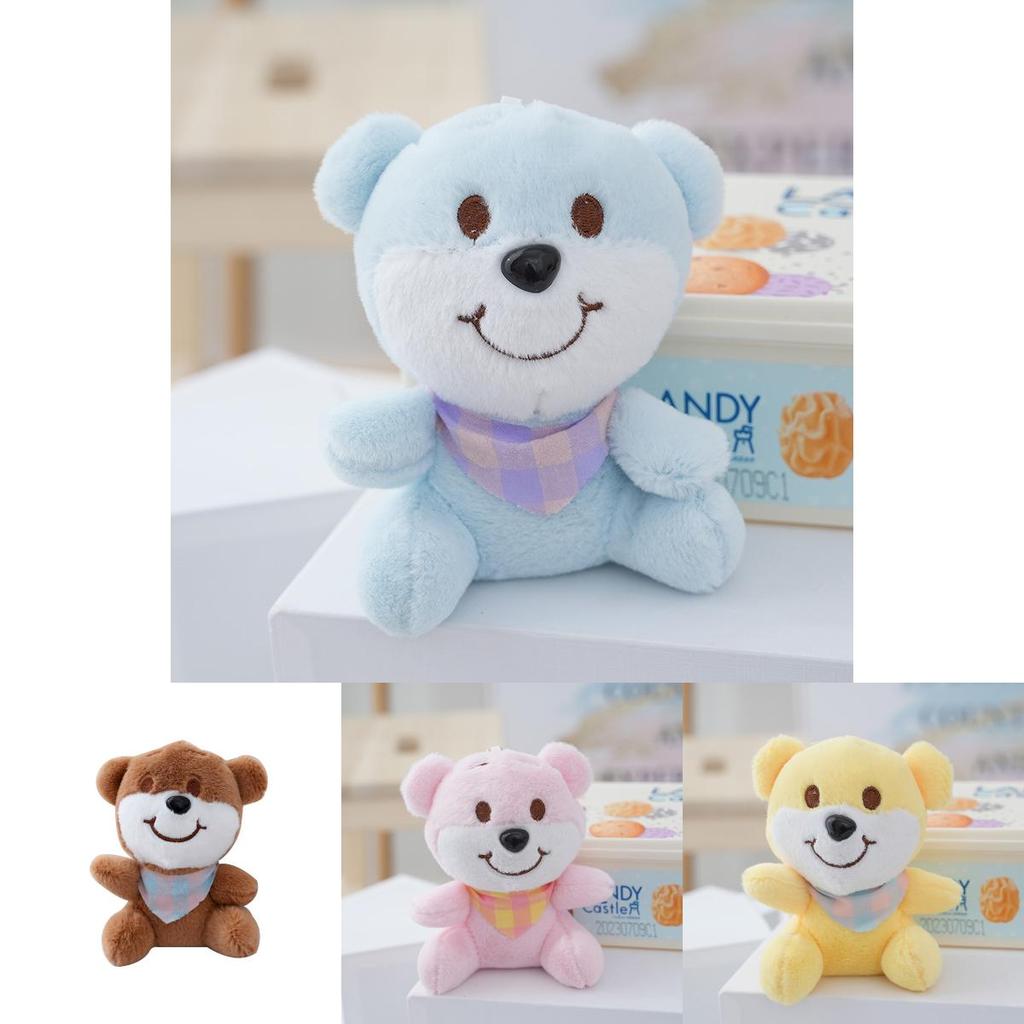 Cute 13cm Stuffed Animal Bear Key Ring Cozy Fluffy Plush Gift In Multiple Colors
