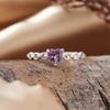 Natural Amethyst Topa Garnet Diopside Colored Treasure Love Ring Women'S S925 Sterling Silver Heart-Shaped Index Finger Ring