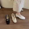 Fashion New Style Elegant Buckle Strap Fur Mary Jane Shoes Woman Cosy Soft Fluffy Ballet Flat Ladies Plush Shallow Loafers Concise Dress