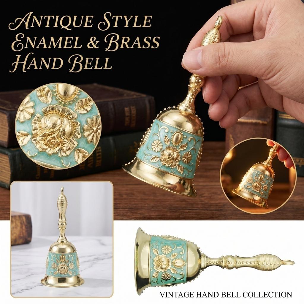 Hand-Cranked Engraved Service Bell - Vintage Bell for Dining, Weddings and Holiday Gifts