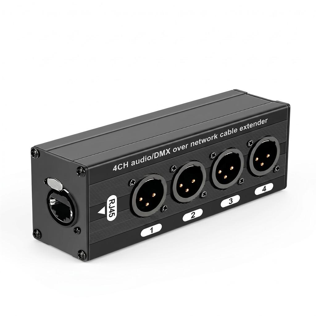 RJ45 Ethernet Audio Extender: 4-Way XLR Male to Female Cable Extension