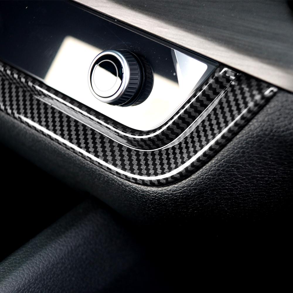 Dekorativní kryt ovladače klimatizace středové konzole auta z uhlíkových vláken ABS Panel výdechu vzduchu Příslušenství pro Kia Sportage NQ5