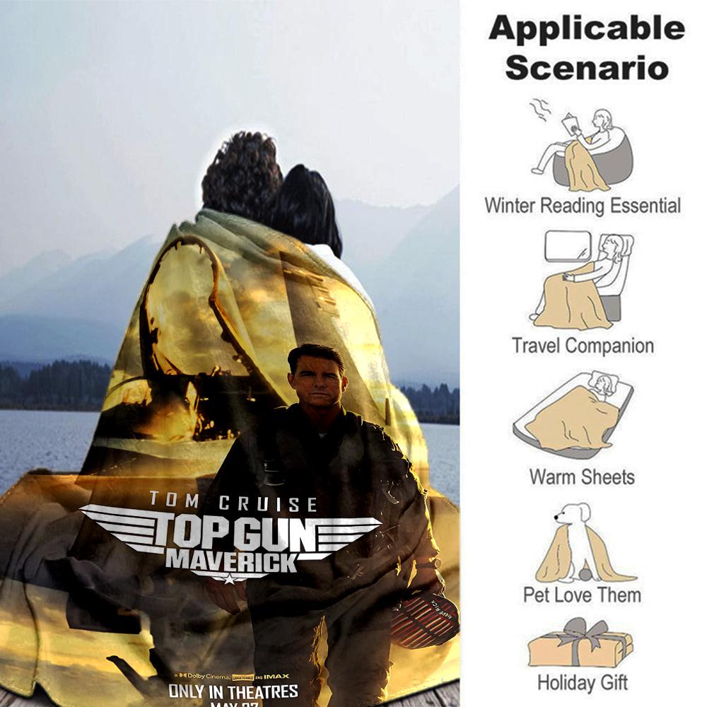 Top Gun Maverick Poster Flannel Blanket Super Soft Warm Cozy Blanket for Sofa Bed Office Travel All‑Season Home Decor Gift
