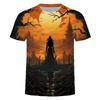 New 3D printed fashion trend multifunctional round neck short sleeved Halloween T-shirt top