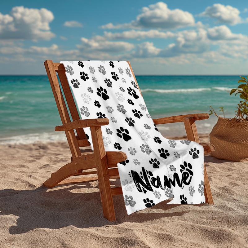 Personalisierbares ultraweiches Strandtuch mit Hundemotiv, Ideal für Pool - Camping, Tauchen - Perfekter Reisebegleiter, Lebendiges Strandtuch.