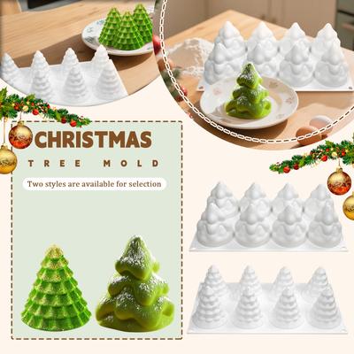 Moule en Silicone Arbre de Noël Moule en Forme d'Arbre Pour Faire des Bougies, Gâteaux, Desserts à la Gelée