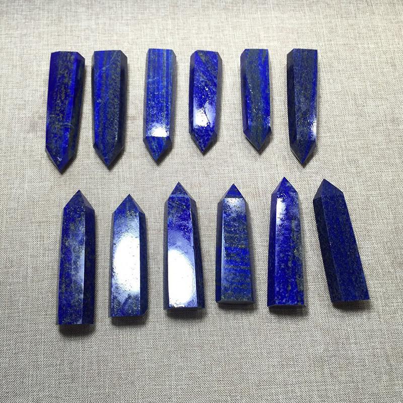 Exquisite Natural Rock Lapis Lazuli Quartz Crystal Stone Point Healing Wand Dark Blue Gift Engaging And Durable