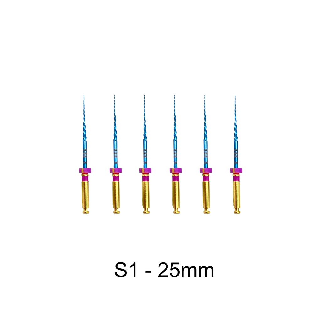 6Pcs Dental Heat Activated Canal Root Files Super File Bluesx-F3 25Mm Dentist Tools Can Bend For Preparing Root Canal Treatment