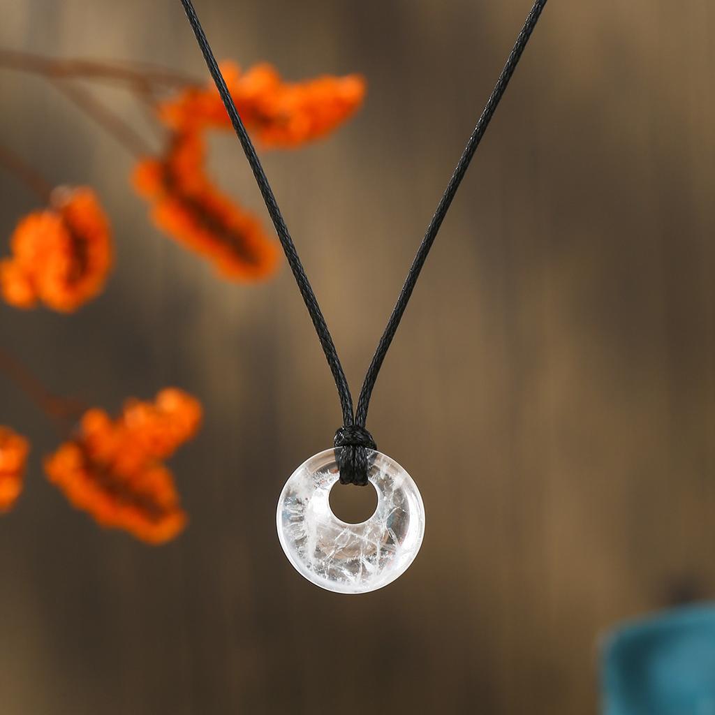 Natürlicher Kristallanhänger, Weißkiefer, Amethyst-Halskette, Böhmischer Schmuck