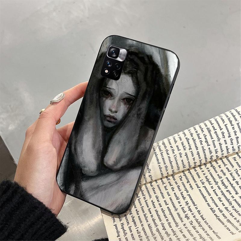 Phone Case For Xiaomi Poco C71 15T 14T Pro Redmi Note 15 14 14 13 Pro Redmi A5 15C 13C Horror Ghost Girl Art