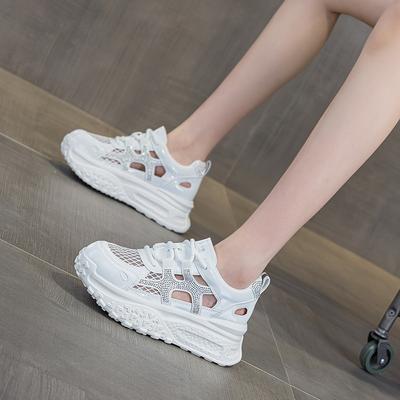 Hollow Breathable Mesh Dad Shoes Summer New Thick-soled Leisure Sports Super Fire