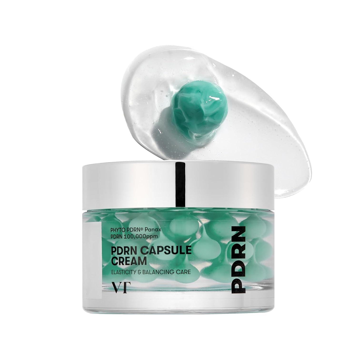 VT COSMETICS PDRN Капсульный крем 100, Увлажняющий крем для лица с 100 000 ppm PDRN, Гиалуроновой кислотой, 9 пептидами, Укрепляющий и разглаживающий питательный крем Cream-50ml