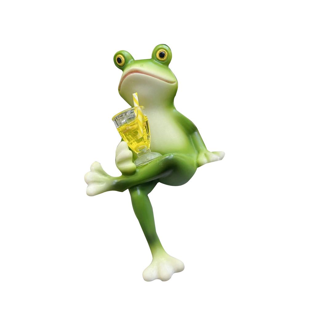 Resin Statue Garden Decoration Green Frog Flower Pot Hanger Figures Balcony Decoration Garden Frog Figures Pot Decors