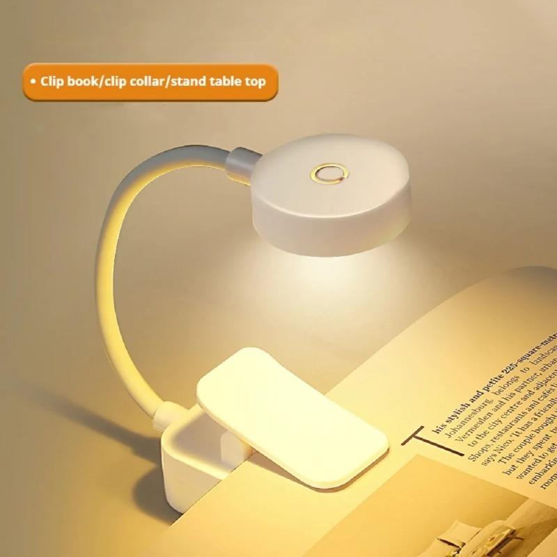 Mini Clip Book Lamp LED Table Lamp Eye Protection 3 Colors Battery Powered USB Night Light Portable Bedside Student Reading Lamp