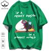 Sleeping In A Monday World Printing Retro Unisex T-Shirts Loose Cotton T Shirt Trendy Summer Tee Unisex Fashion Sports Clothes