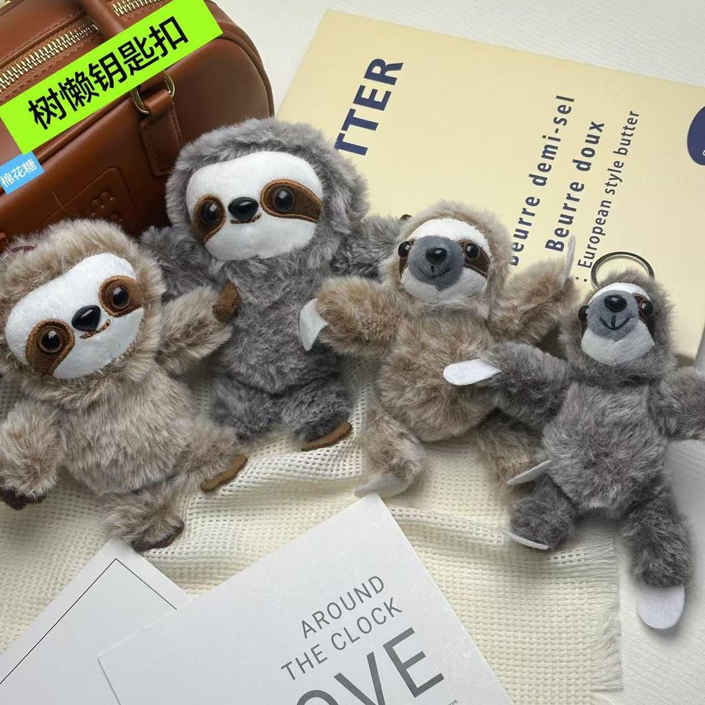 Adorabile Ciondolo Zaino Peluche Bradipo - Portachiavi Animale del Bosco per Bambine