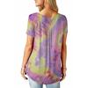 Women Short Sleeve Tie Dye T-shirt Plus Size Ladies Summer Casual Loose Tunic Tops
