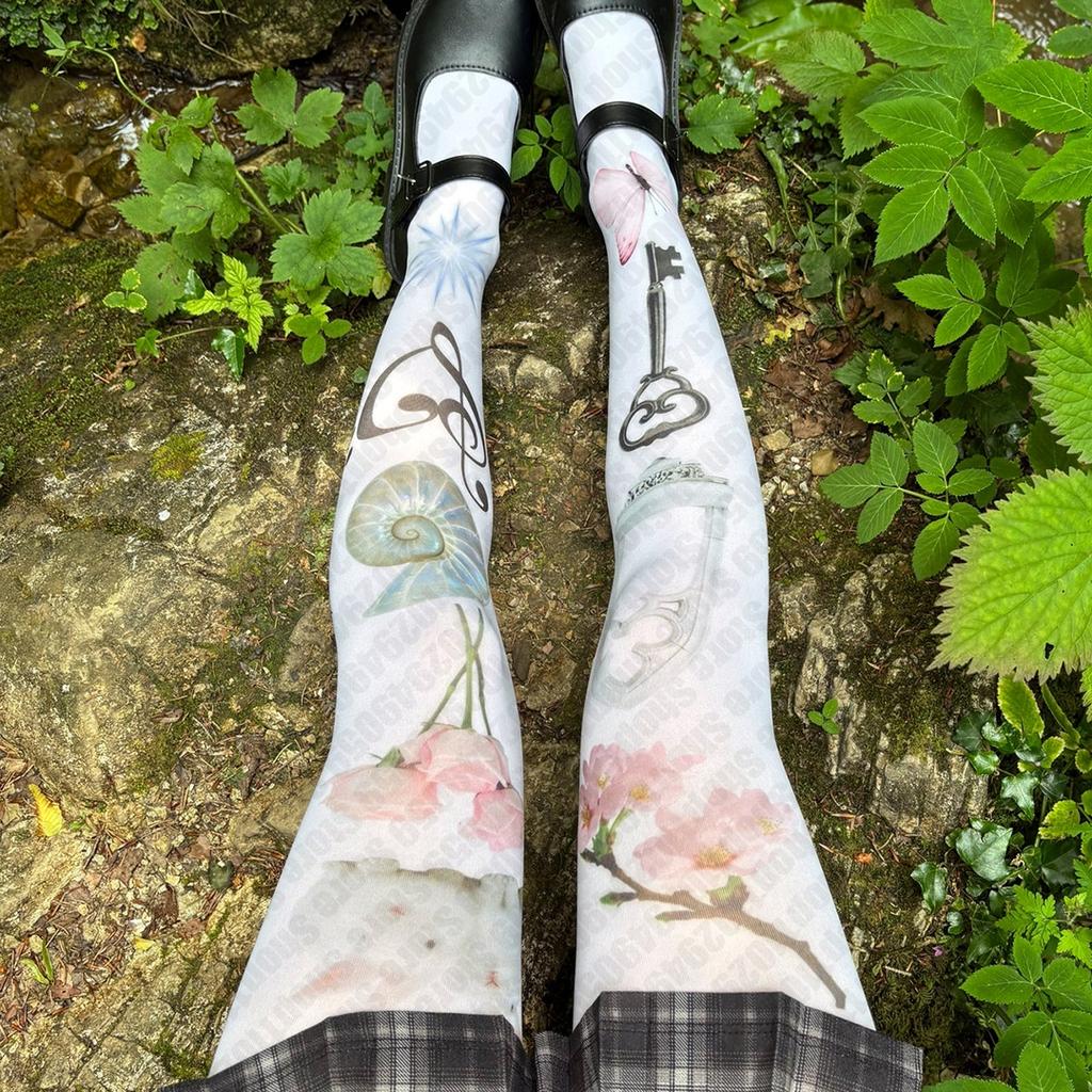 Punk Y2K Jk Vintage Harajuku White Letter Print Long Socks Women Cosplay Cute Stockings Streetwear 2000S Chic Emo Girl Y2K Style