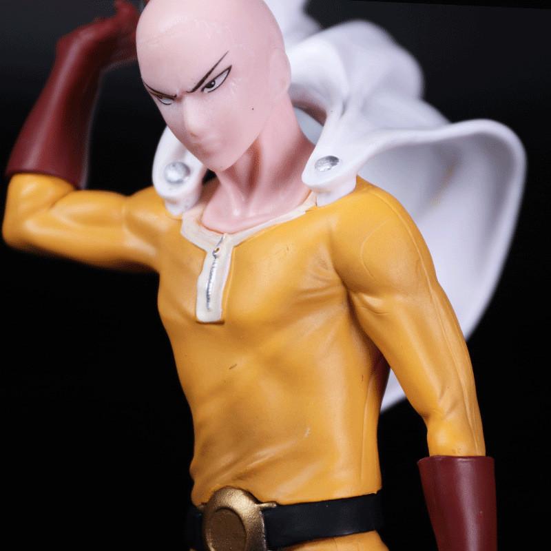 20CM Anime ONE PUNCH-MAN 3 Figur Glatzkopf Saitama Tornado Stehend Umhang Modell Kinderspielzeug PVC Geschenk Statische Sammlerpuppe