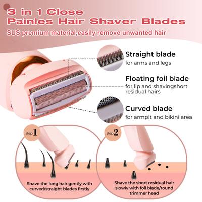 Afeitadora Eléctrica para Mujer Pantalla LED Recargable por USB Impermeable Portátil Cara Cuerpo Área del Bikini Brazo Pierna Depilación Epiladora Afeitadora Recortadora