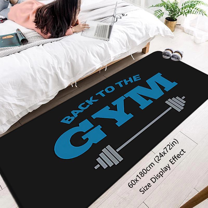 Floor Mat GYM Exercise Time Non-slip Foot Rug for Entryway Hallway Carpet Kitchen Water Adsorbed Rugs Bedside Mats Home Decor