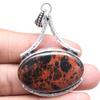 Mahagoni Obsidian Handgefertigt Damen Unisex Silberschmuck Anhänger 2.5