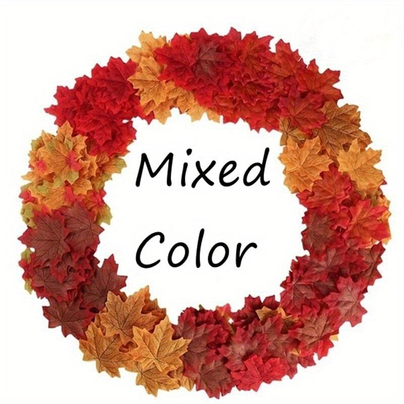

100pcs Artificial Maple Leaves Fake Fall Leaves Simulation Leaf Photo Props Halloween Decoration