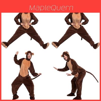Costume da Scimmia per Bambini e Adulti a Tema Gioco per Halloween in Tessuto di Poliestere per Performance Teatrali