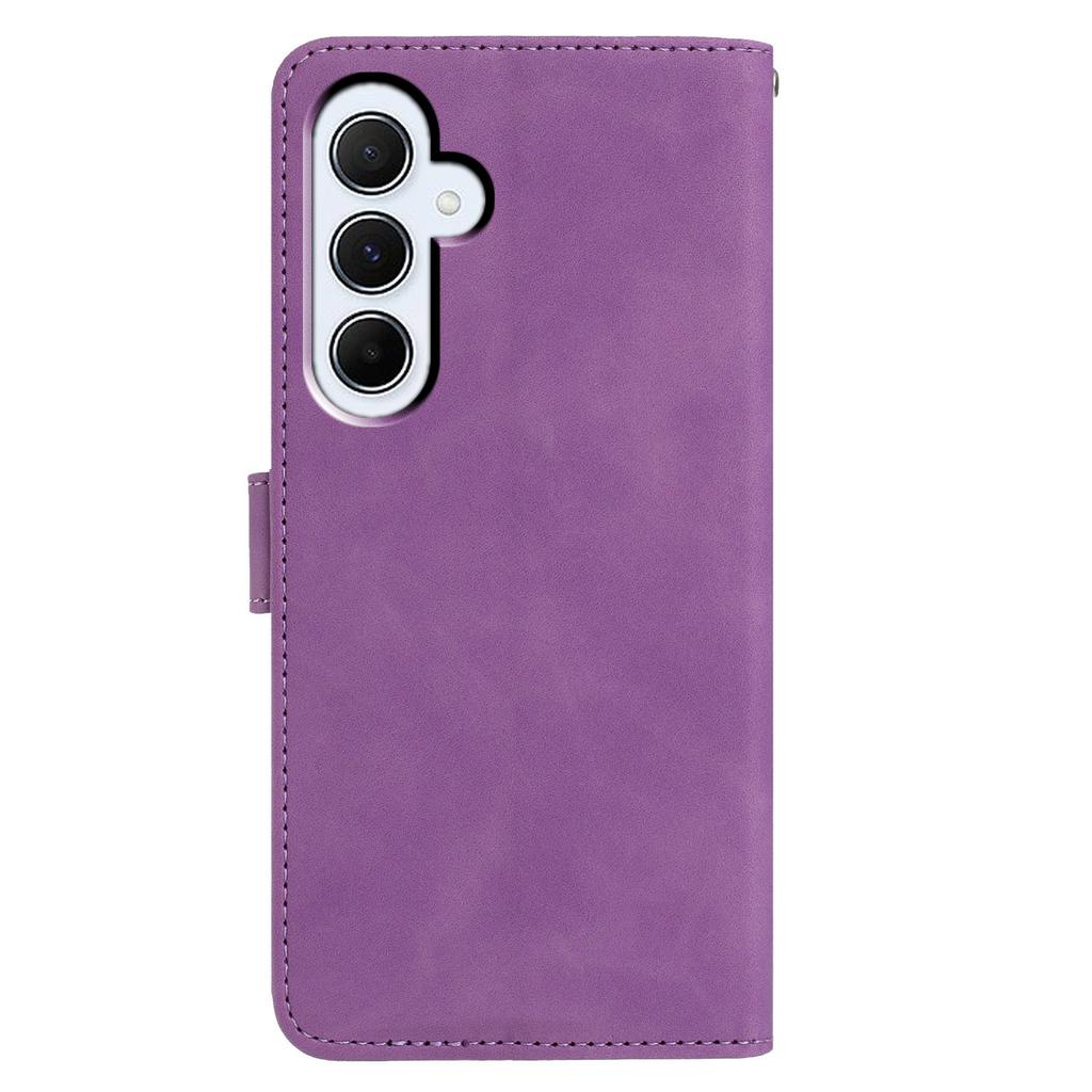 For Samsung Galaxy A55 5G Case Butterfly Flower Imprinted PU Leather Wallet Stand Phone Cover