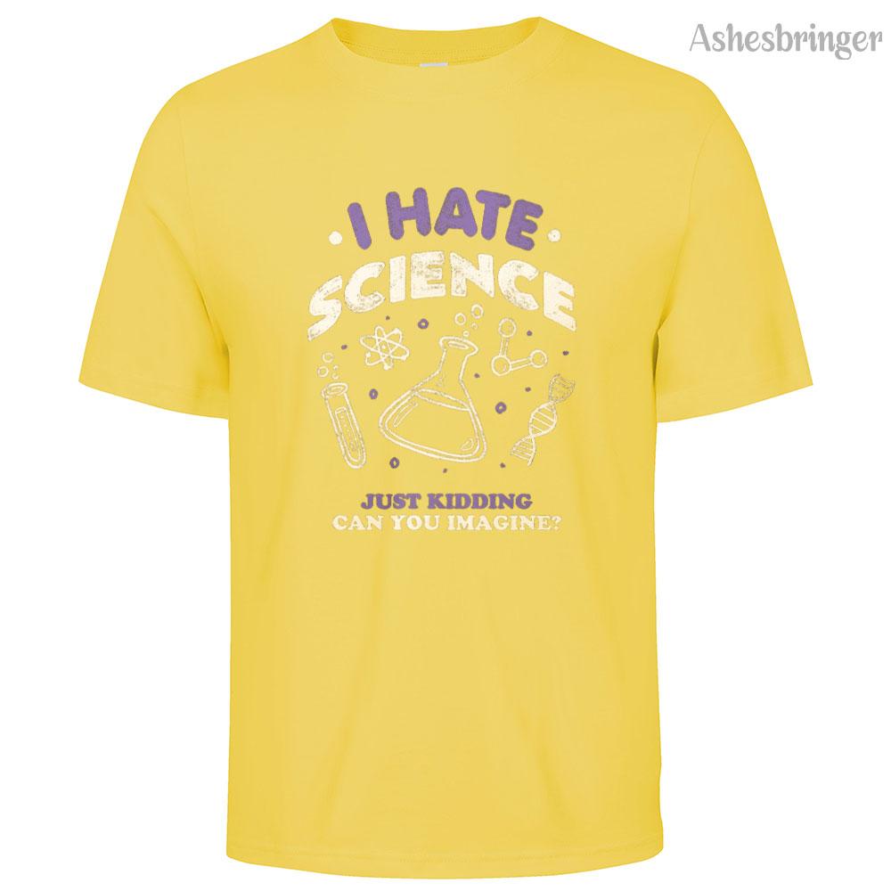 Mens Cotton I Hate Science Graphic T Shirt Street Casual Style Tee for Men and Women