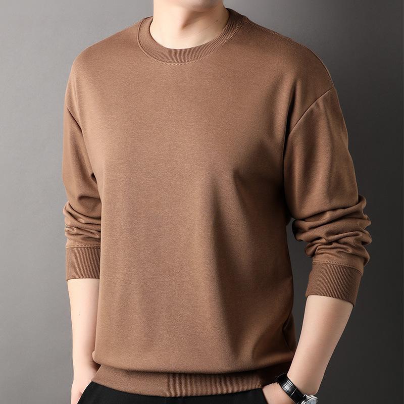 Men's Spring and Fall Thickened Round Neck Long-sleeved Loose Large Size Pullover Long-sleeved