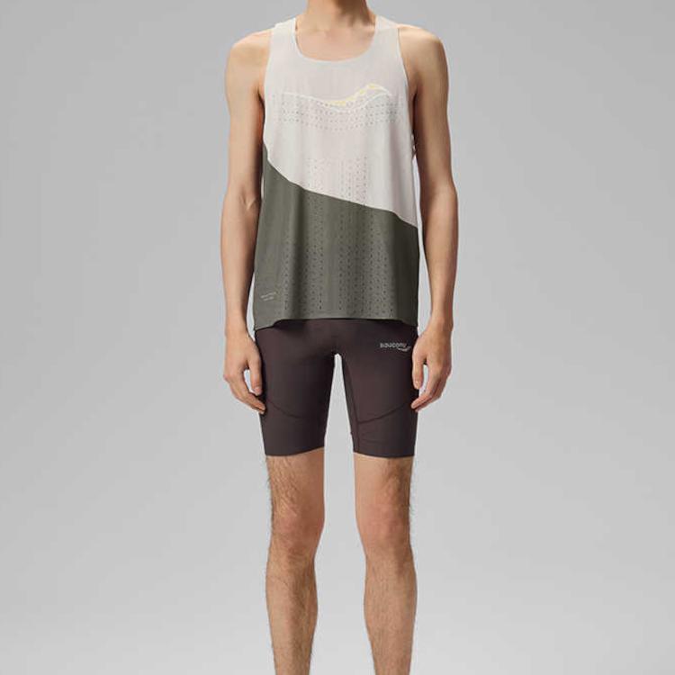 Saucony Running Training Series Lace-Up Comfortable Slim Fit Fashion Sports Shorts Unisex shorts Earth-Tone SA2259LG03T-CO021