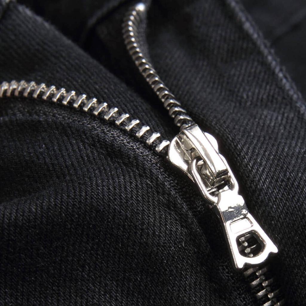 Pantalones vaqueros de moda para jóvenes de Denim Street, con agujeros bordados y elásticos, de pierna pequeña, para hombre