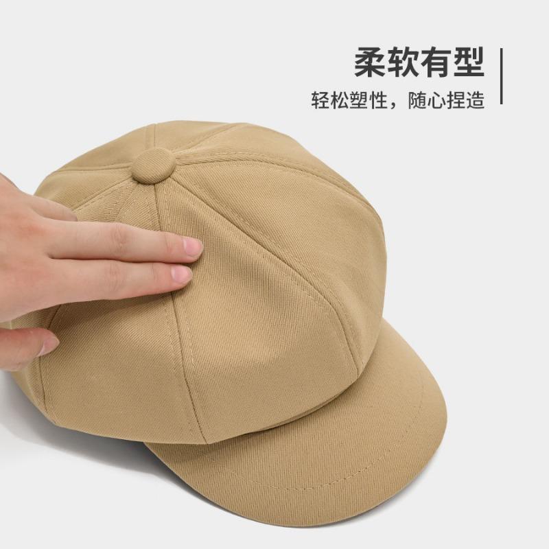 Herbst und Winter achteckige Mütze Damen Baskenmütze hochwertige Kappe Malermütze schwarz Schiebermütze Herren