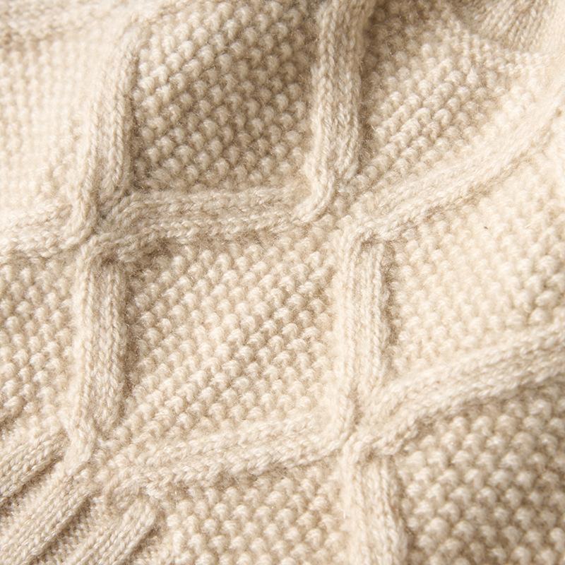 Cashmere Autumn and Winter New Women's Twist Outdoor Warm Diamond Shaped Fur Ball Ear Protection Knitted Casual Hat