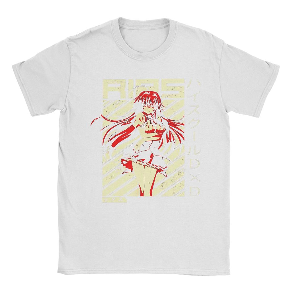 Streetwear High School DxD Lustiges Anime DxD Rias Gremory Retro T-Shirt Herren Baumwolle Kurzarm Rias Gremory O-Ausschnitt Sommer Tops