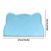 Blue Silicone Pet Food Mat, Raised Edge, Waterproof, Dogs/Cats