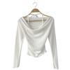 New ArrivalS Open Run Women S Off Shoulder Slit Draped Long Sleeve Knit