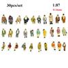 1/6/11/11pcs 1:11/1:11 Scale Model Building People Mixed Color Multistyles Train Scenery Passengers Assorted Poses