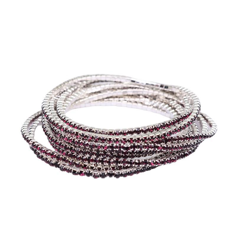 European & American Style Colorful Zircon Diamond Elastic Tennis Bracelet