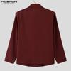 INCERUN Men Lapel Neck Blazer Long Sleeve One Button Thin Coats