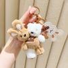 Whimsical Doubleheaded Plush Milk Tea Bear And Bunny Keychain With Colors Cute
