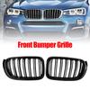 Gloss Black Front Bumper Kidney Grille Grill Fit BMW X3 X4 F25 F26 2014-2017